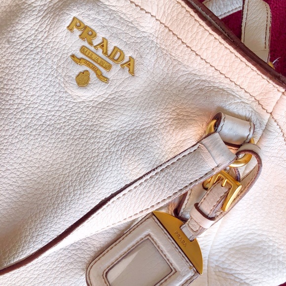 White deerskin leather Prada tote - Picture 2 of 8